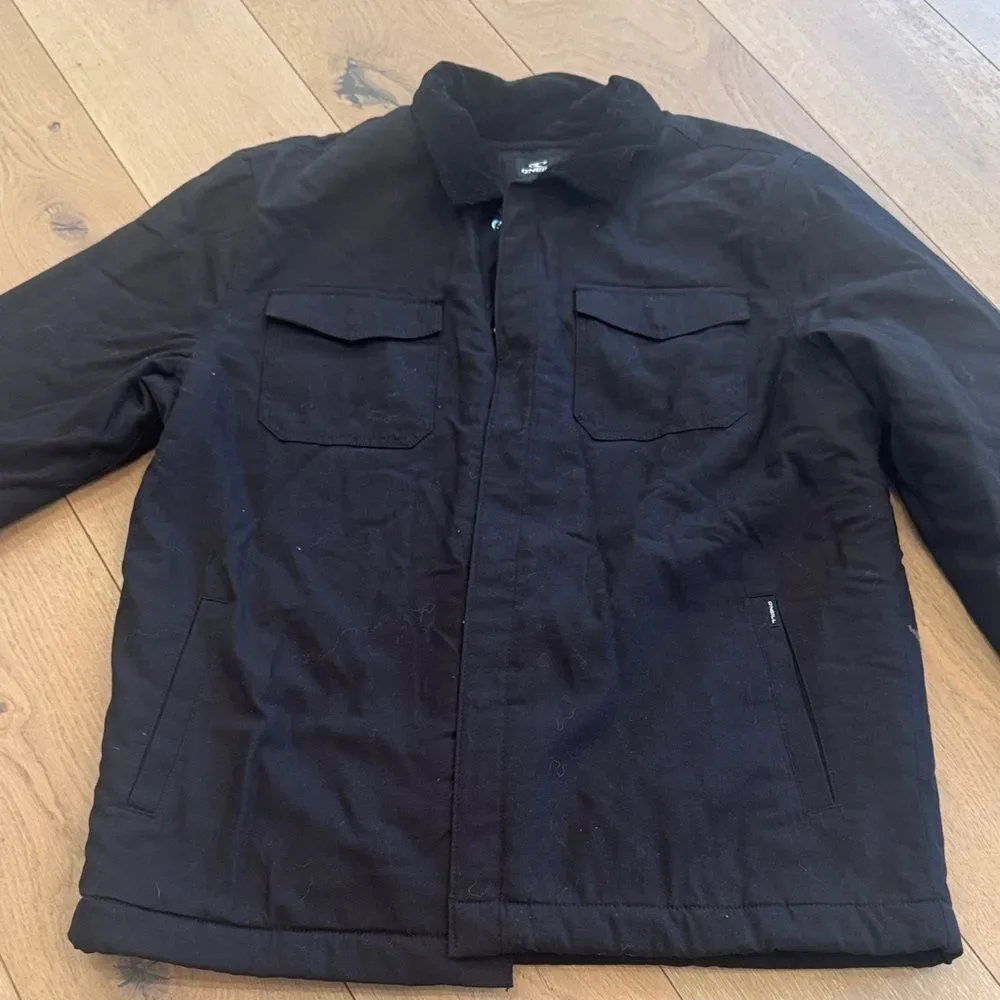 O'Neill Men's Black high pile Lined barn jacket